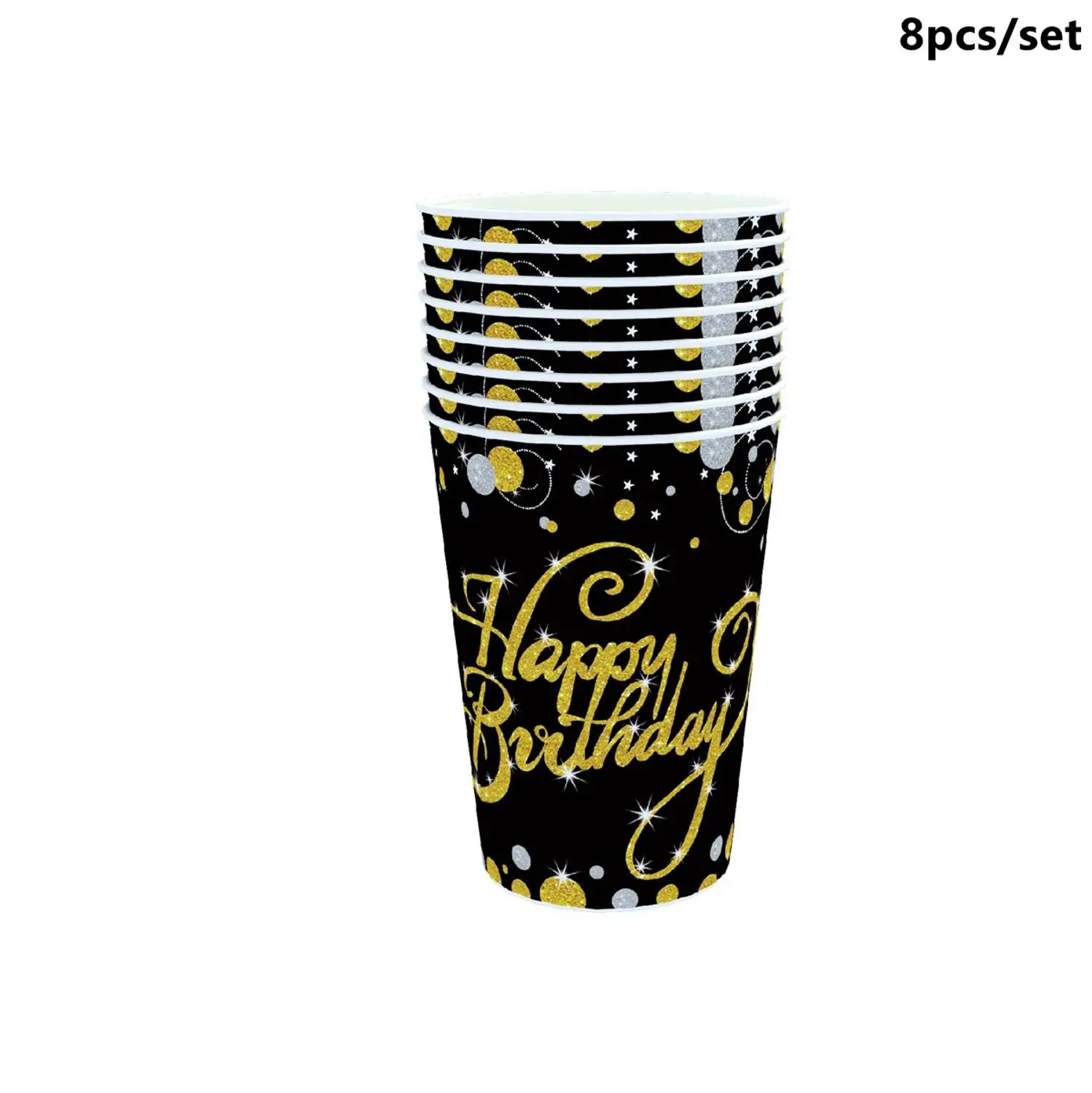 Gold Cups Taoup черная Золотая 21-я одноразовая посуда, тарелки для полотенец, чашки для стола, одноразовая посуда для вечеринок 21, принадлежности для дня рождения - Цвет: Gold Cups