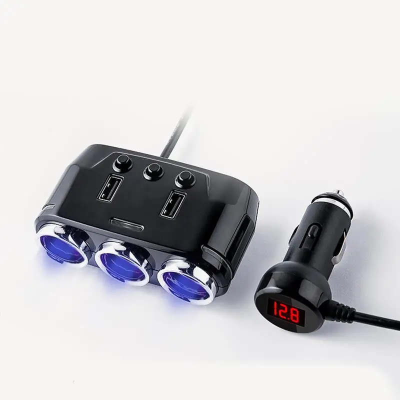 12 V-24 V розетка для автомобильного прикуривателя сплиттер светодиодный USB Зарядное устройство адаптер 3.1A 100W обнаружения для телефона MP3 DVR аксессуары