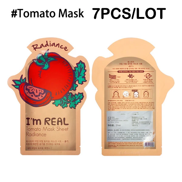 7 шт./лот, маска для лица I'm REAL Tony moly, увлажняющая, против старения, сужает поры, Корейская маска для лица, косметика - Цвет: Tomato