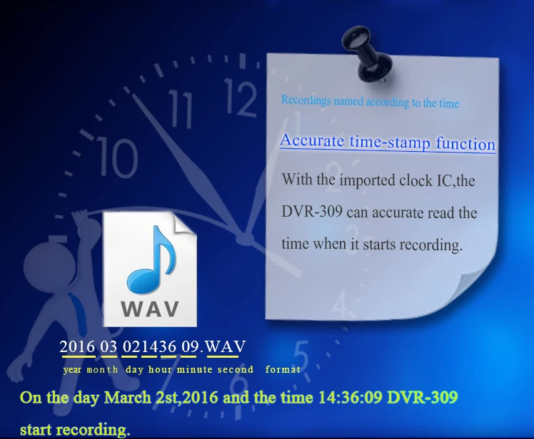 16 Гб беспроводной пульт дистанционного управления большой дистанции записи клип