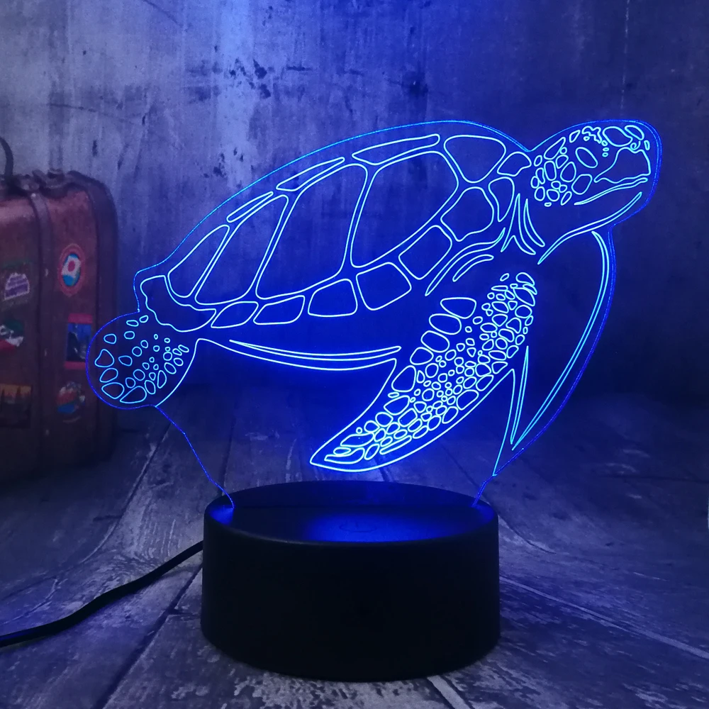 Морские животные плавательный черепаха Chelonia Черепаха Морская черепаха 3D светодиодный Ночной светильник Настольная лампа вечерние домашний Декор детские игрушки Рождественский подарок