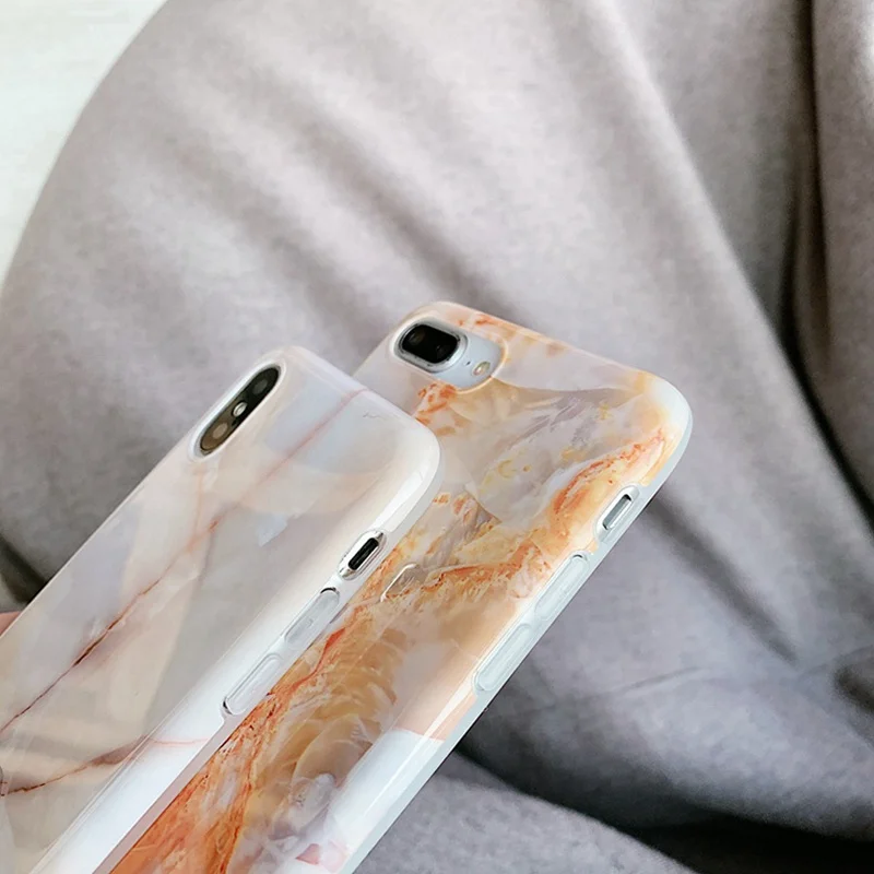 Глянцевый чехол для телефона с мраморным пламенем iPhone X XR XS Max мягкий силиконовый