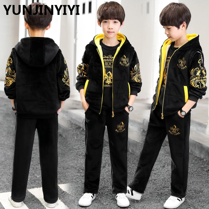 YUNJINYIYI Children's Clothes For The Boy Sports Suit Three-piece autumn and winter Boys kids clothes |