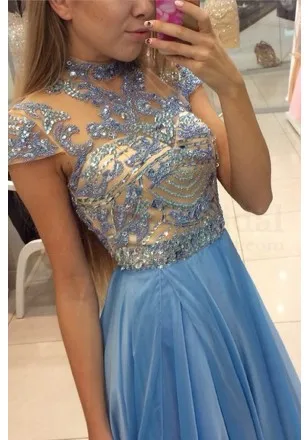 Длинные Платья Выпускного Вечера 2016 Bling Вечерние Элегантный Блестка Шифон