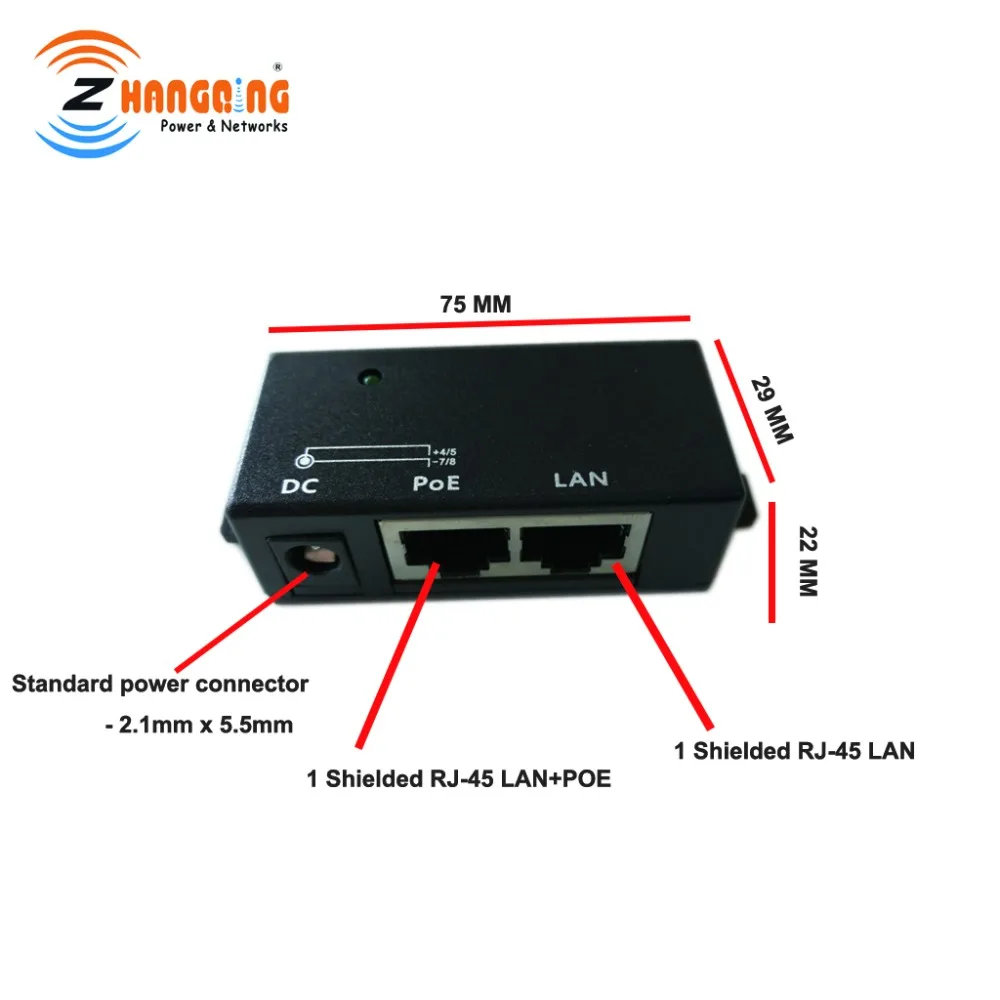 Блок питания с пассивным инжектором PoE Ethernet RJ45 для настенный Инжектор ip камеры