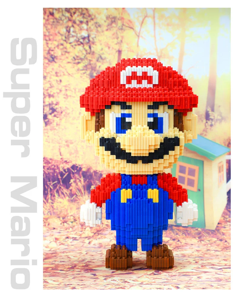 Смешно micro Строительный кирпич nintendoes образ игры super mario bros соединительный блок сборные игрушки Модель Коллекция