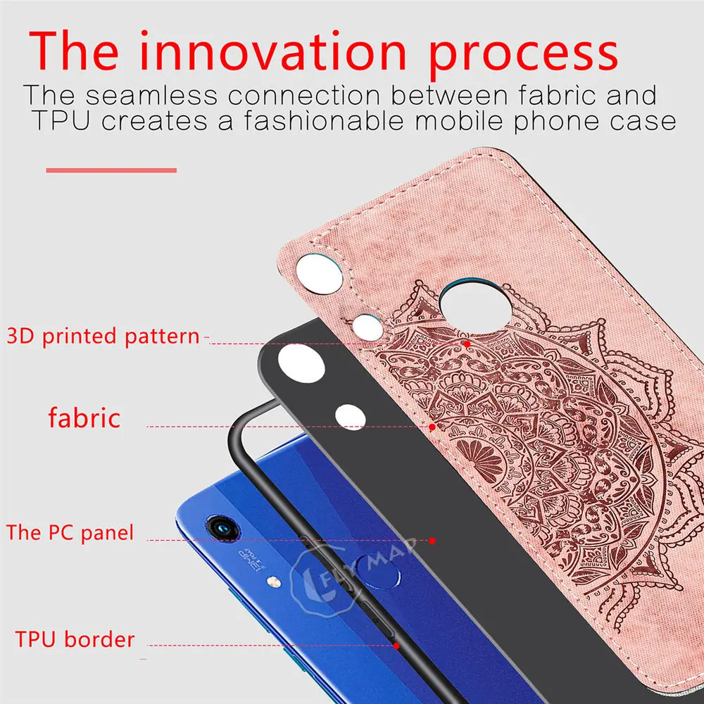 Fabric Canvas Silicon Phone Case for Huawei Honor 8A A8 JAT L29 LX3 LX1 JAT-L29 JAT-LX3 JAT-LX1 Cloth Texture Protective Cover |