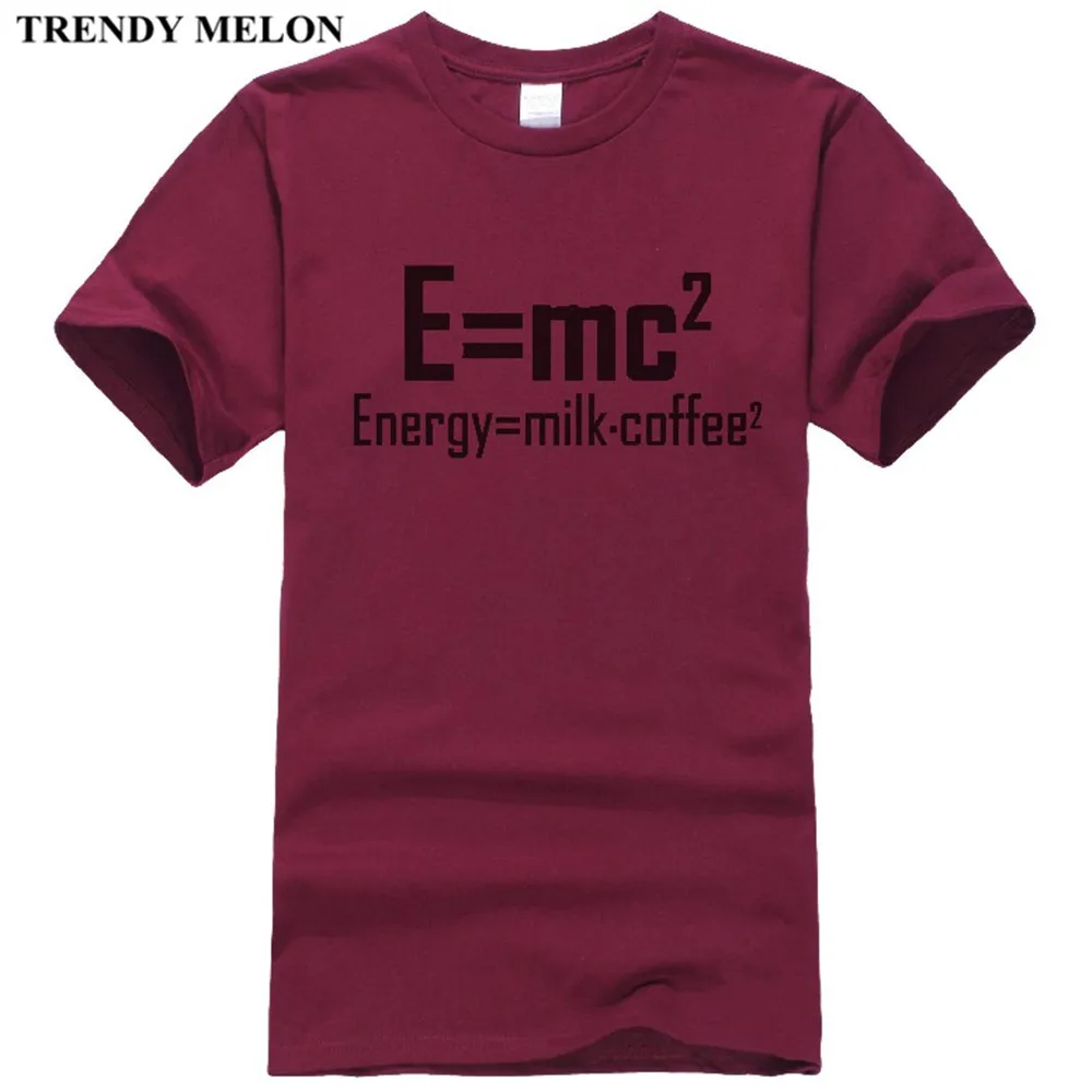 Мода дыни Для мужчин футболка E = MC2 Смешные физики Эйнштейн хлопковые футболки