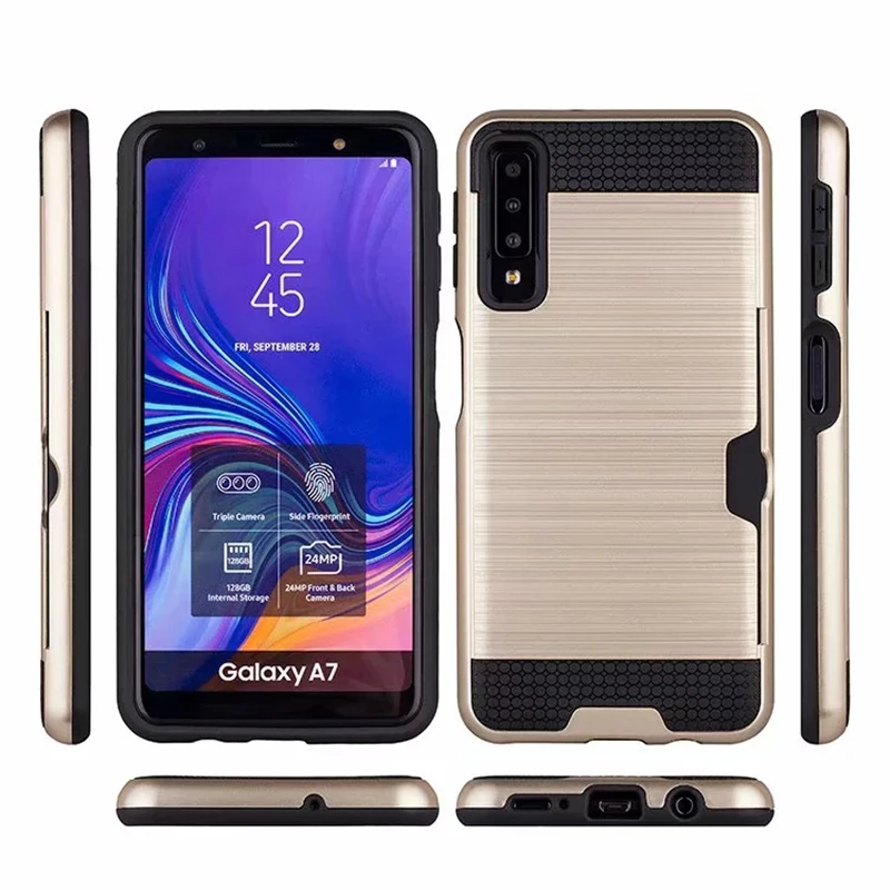 Гибридный ТПУ + PC защитный чехол для Samsung Galaxy S10 A7 2018 A6 A8 PLUS J4 J6 J7 J8 слот карт