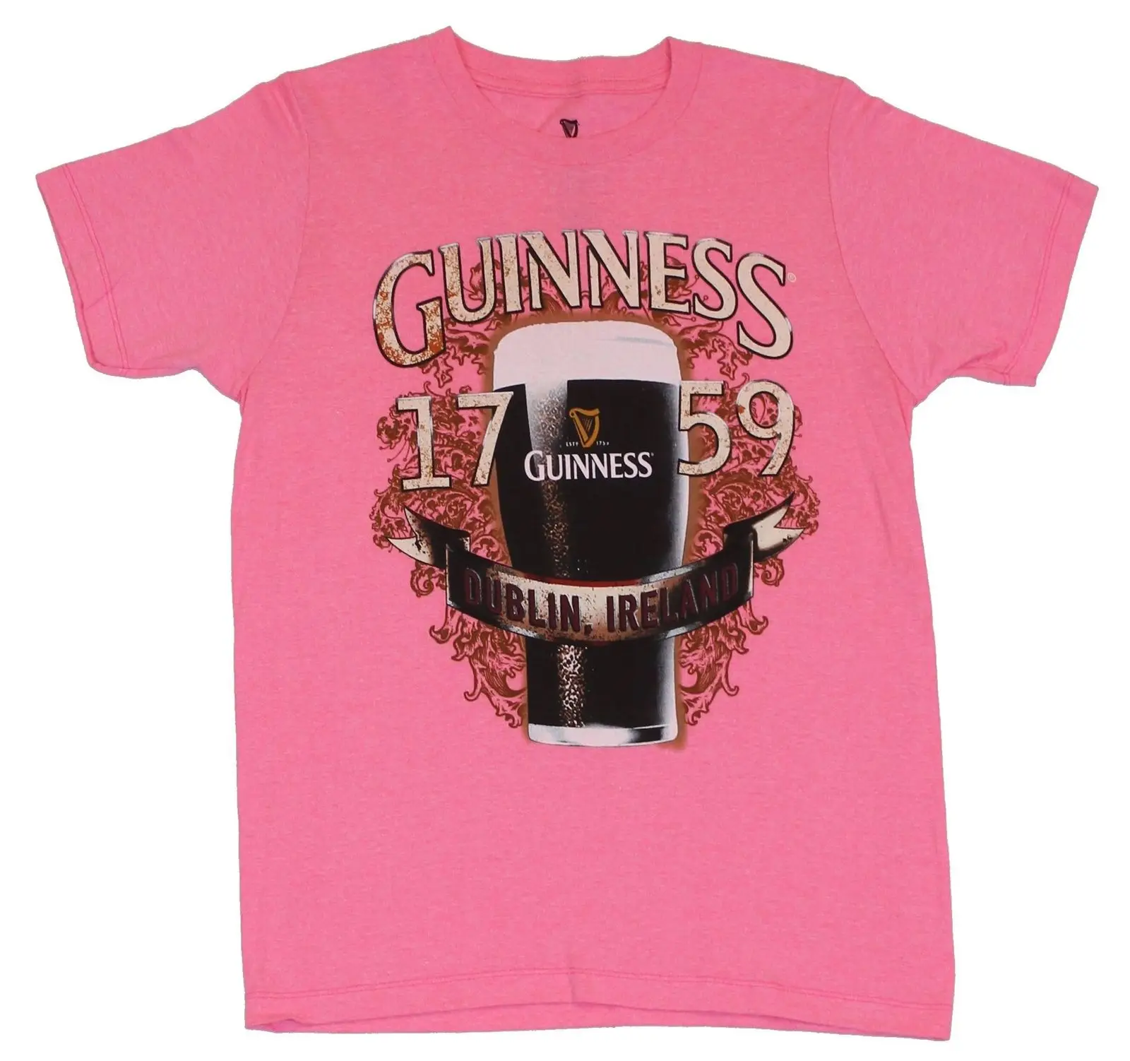 Пиво Guinness Мужская футболка темный проект красочный логотип изображение