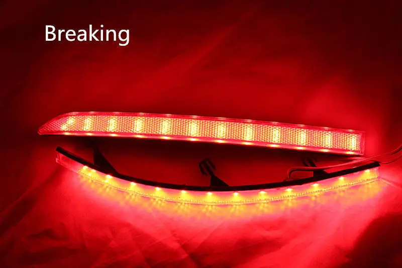 2x Red Lens Rear Bumper Reflector Tail Brake Fog Stop Turning Driving Backup Warning Lights For Volkswagen 5N Tiguan 2007-16 |