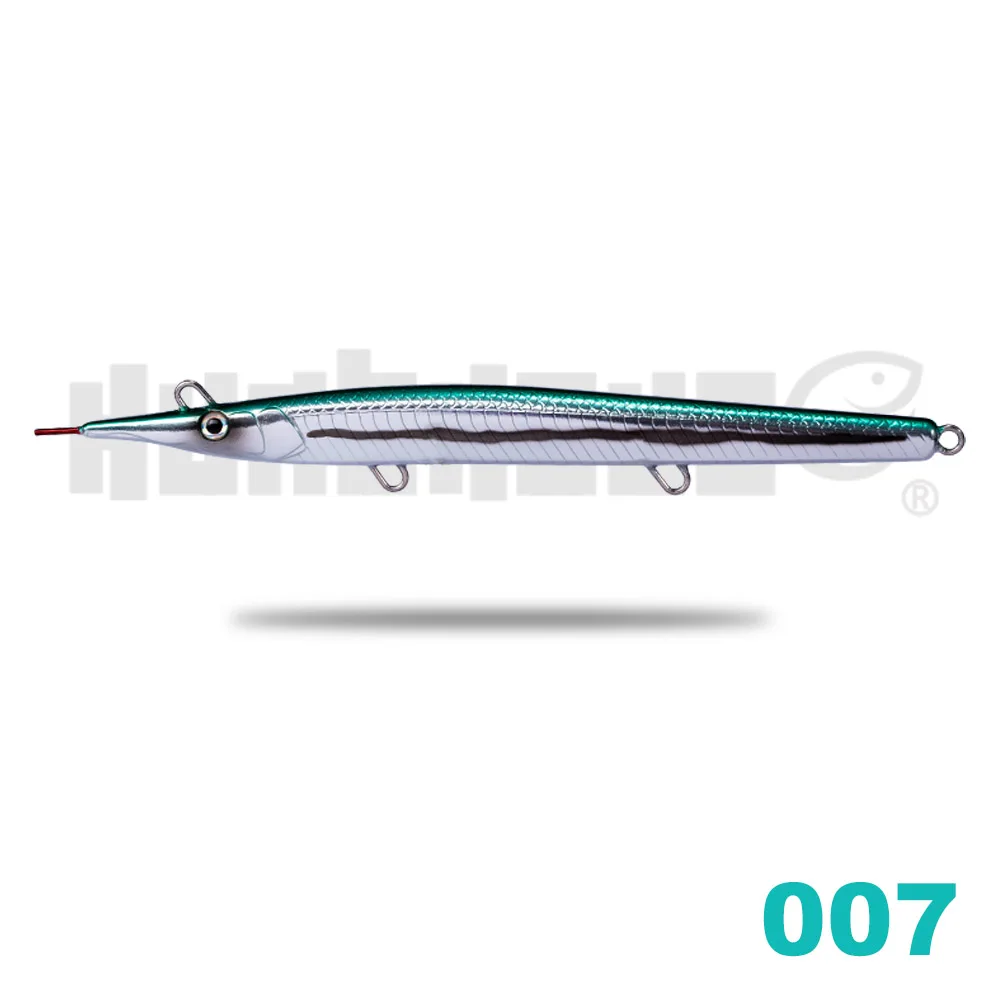 007 Hunthouse leurre stickbait игла карандаш морская жесткая приманка для рыбалки морской бас 140 мм/180 мм тонущий прыжок garfish sphyraena - Цвет: 007