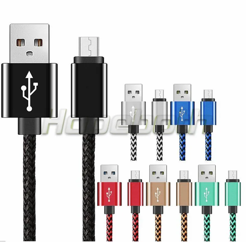 Кабель Micro USB с нейлоновой оплеткой usb кабель для зарядки и синхронизации Samsung Galaxy