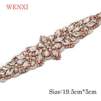 wenxi 30pcs wholesale bridal gown sash crystal rhinestonesd appliques sewing on for wedding dress accessory wx940
