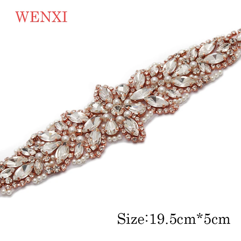 WENXI 30pcs Wholesale Bridal Gown Sash Crystal Rhinestonesd Appliques Sewing On For Wedding Dress Accessory WX940 | Дом и сад