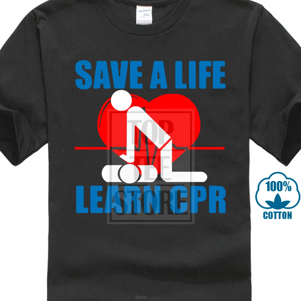 Мужская летняя футболка повседневная новая Save A Life Learn Cpr Emt Ems парамедик