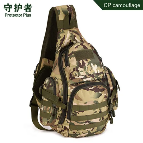 CP camouflage Мужские сумки, сумка на одно плечо, Большой Вместительный рюкзак, сумка, нагрудная посылка, двойное использование, 14 дюймов, военный рюкзак, сумка на плечо - Цвет: CP camouflage