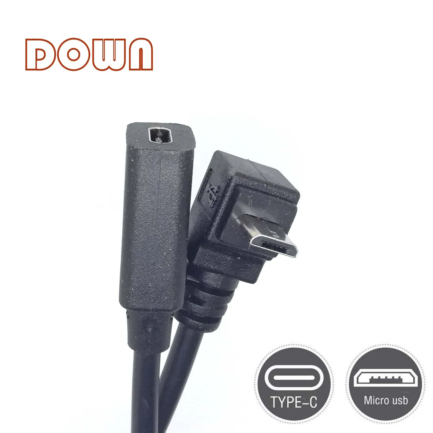 Кабель переходник с разъемом типа C мама на Micro B кабель USB для зарядки и передачи