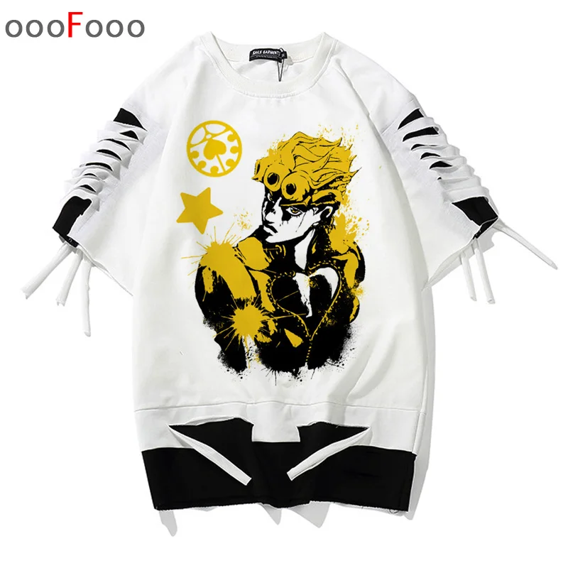 Мужская футболка с принтом jojo большого размера в стиле хип хоп из мультфильма