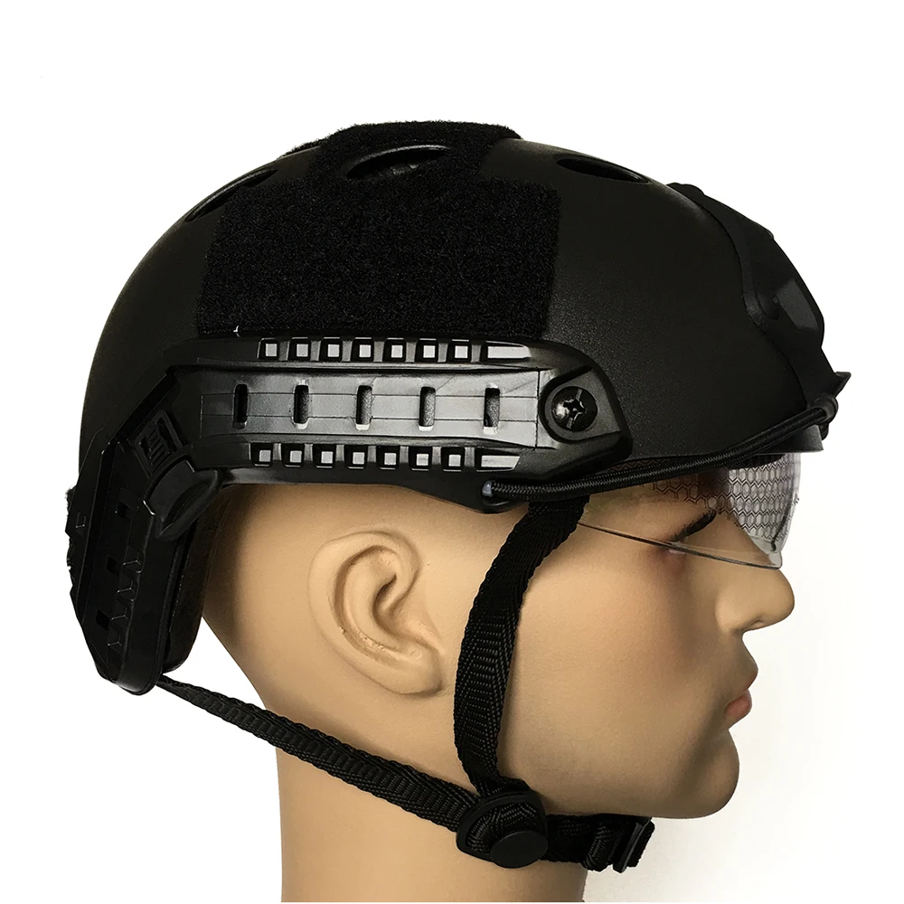 Быстрый Шлем с Goggle ABS пластиковые военные шлемы PJ стиль мотоциклетная велосипедная шляпа w/NVG Пейнтбол Wargame защитное снаряжение
