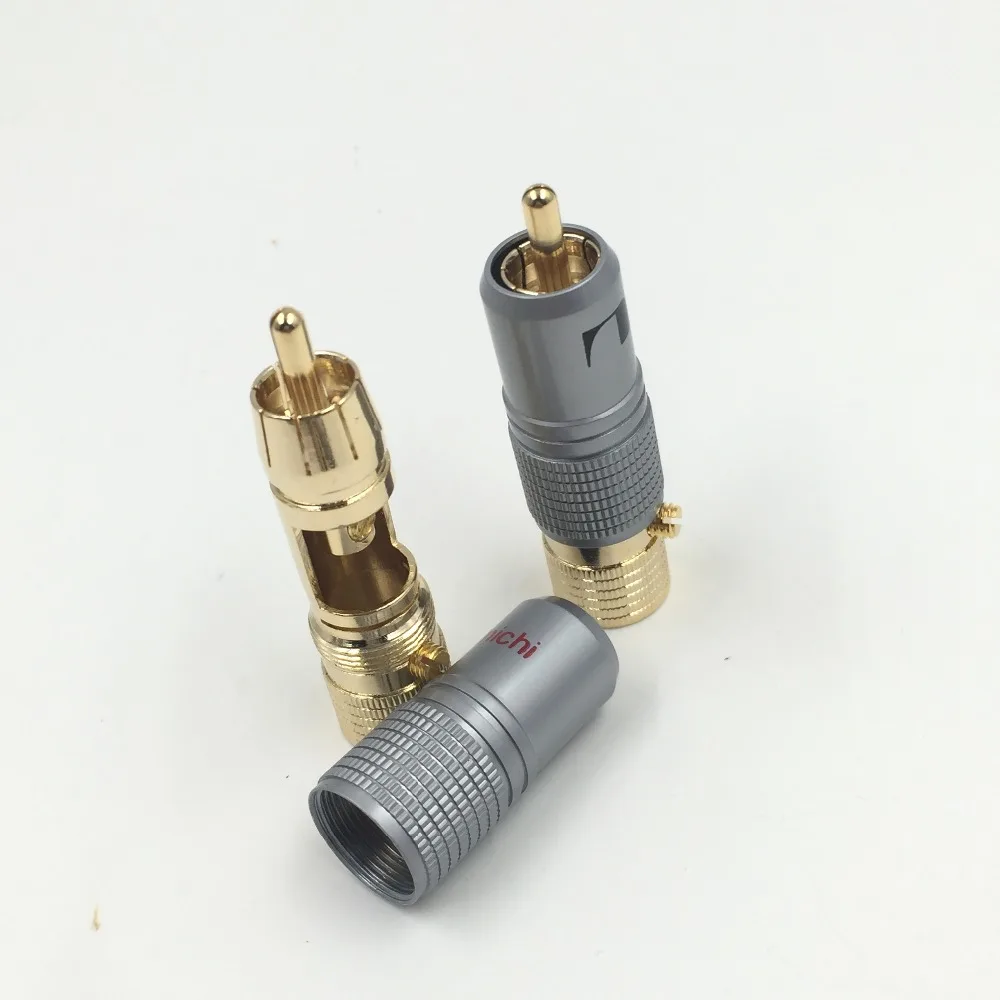 2 шт. NAKAMICHI 10 мм позолоченный RCA штекер блокирующий не разъем под пайку
