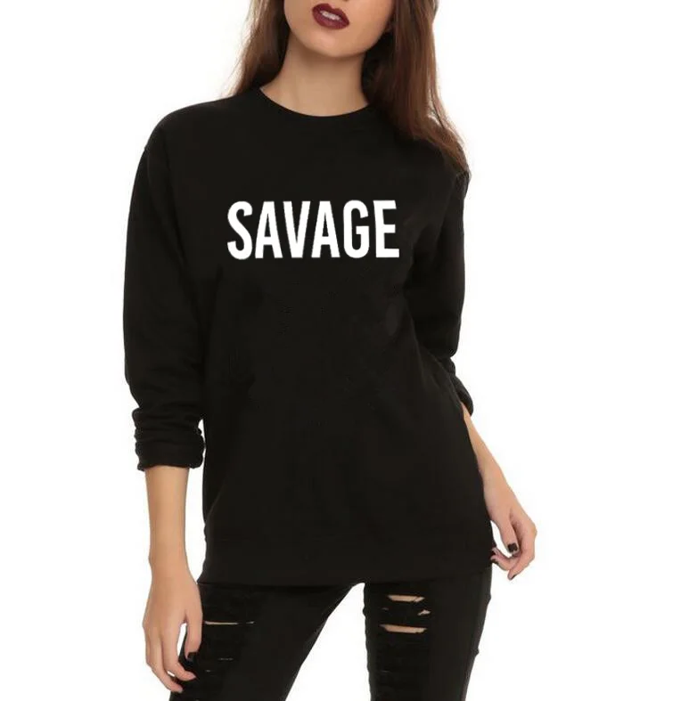 

Свитшот Savage в стиле Харадзюку, толстовки с круглым вырезом, Женский пуловер, уличная одежда, модная одежда в стиле панк, женский спортивный к...