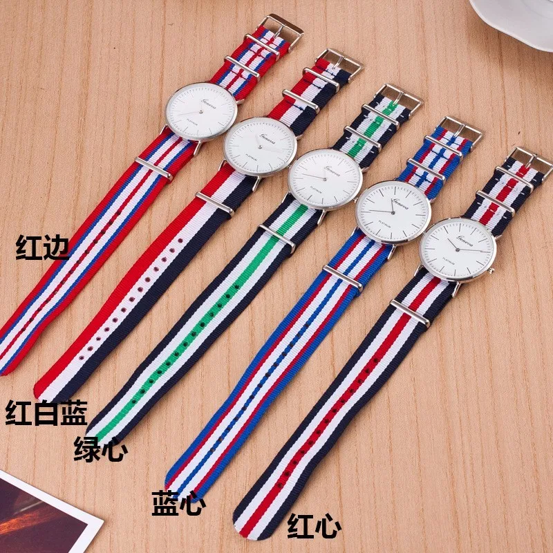 

Zegarek damski famous brand Geneva Watch classic Nylon strap watches for women Fashion men women Casual Quartz watches
