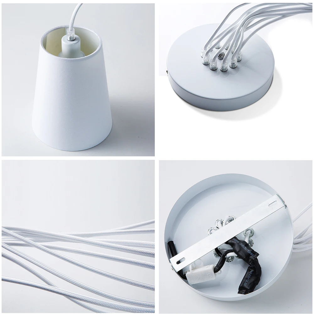 E14 Современные большие паук плетеные люстры белые черные тканевые оттенки/Сделай