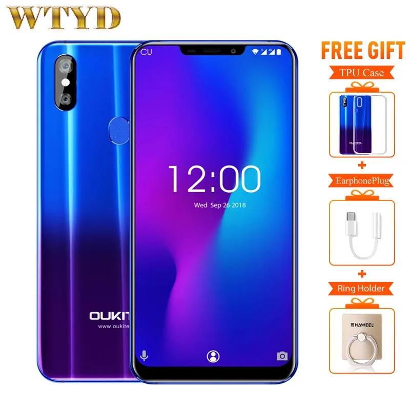 OUKITEL U23, 4G мобильный телефон, Android 8,1, 6 ГБ ОЗУ, 64 Гб ПЗУ, восьмиядерный смартфон MTK6763T, 6,18 дюйма, Беспроводная зарядка, для лица, ID, сотовый телефон