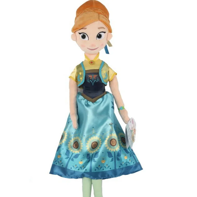 Disney Принцесса Детская кукла игрушка замороженная Эльза плюшевая кукла игрушка девочка подарок на день рождения плюшевая Мягкая кукла Анна малыш милая тряпичная кукла - Цвет: 50cm