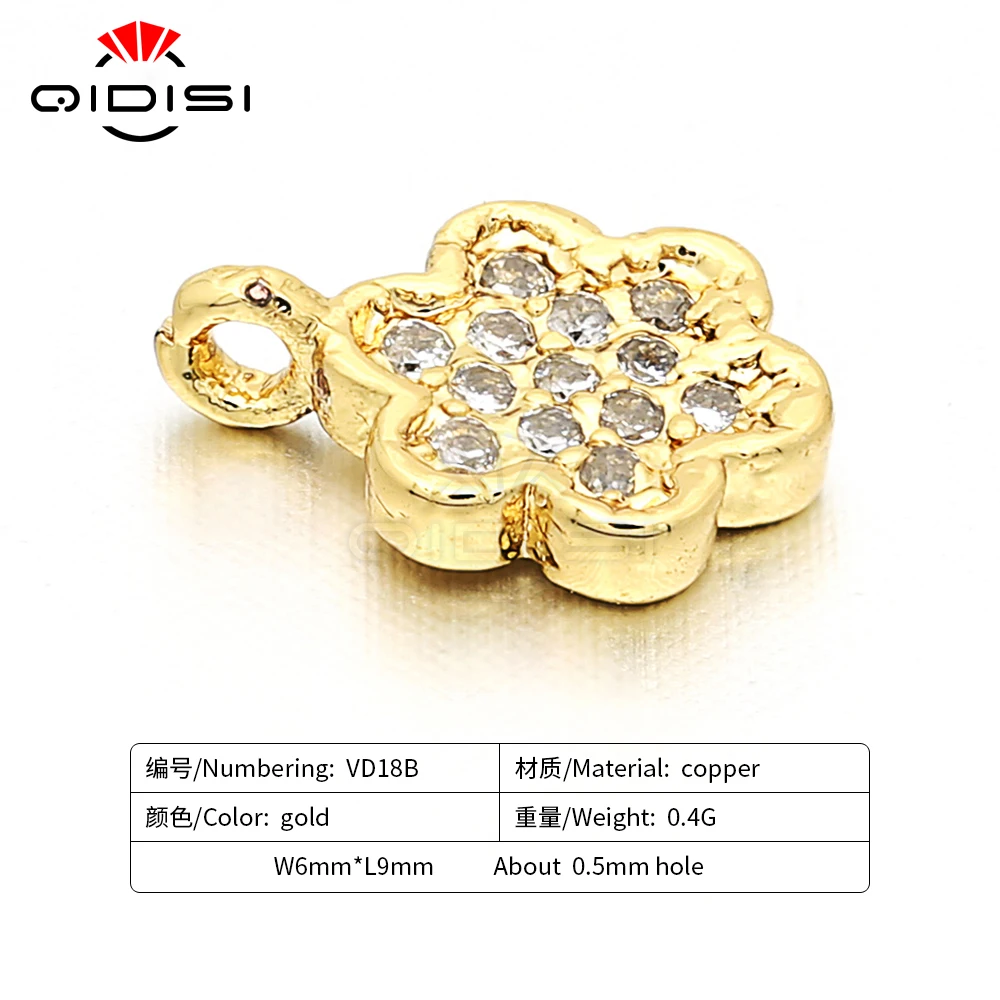 Flower Cubic Zirconia Necklace Pendant Accessories DIY Bracelet Pendants Copper Micro Sets | Украшения и аксессуары
