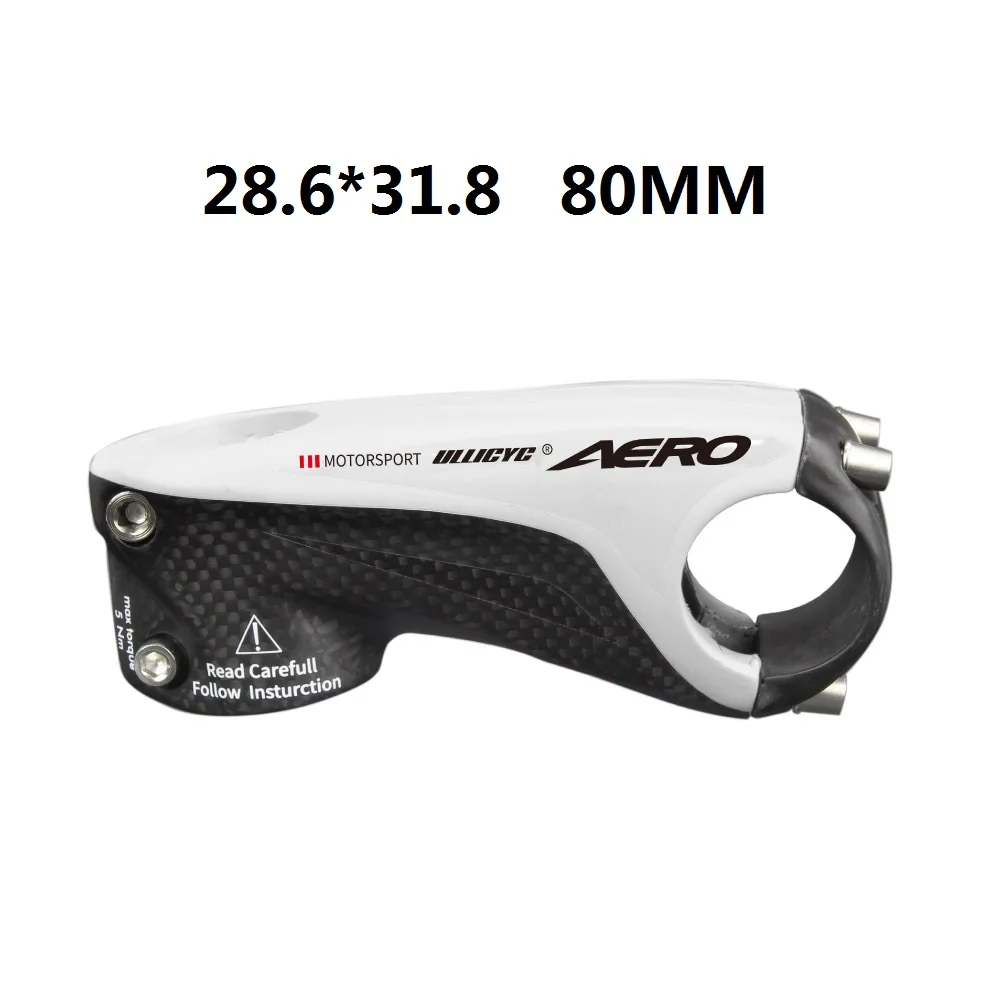 White 80mm ULLICYC MTB полный углеродного волокна горный велосипед дорожный велосипед Руль Передняя вилка 28,6/31,8 мм руль 80 мм/90 мм/100 мм - Цвет: White 80mm