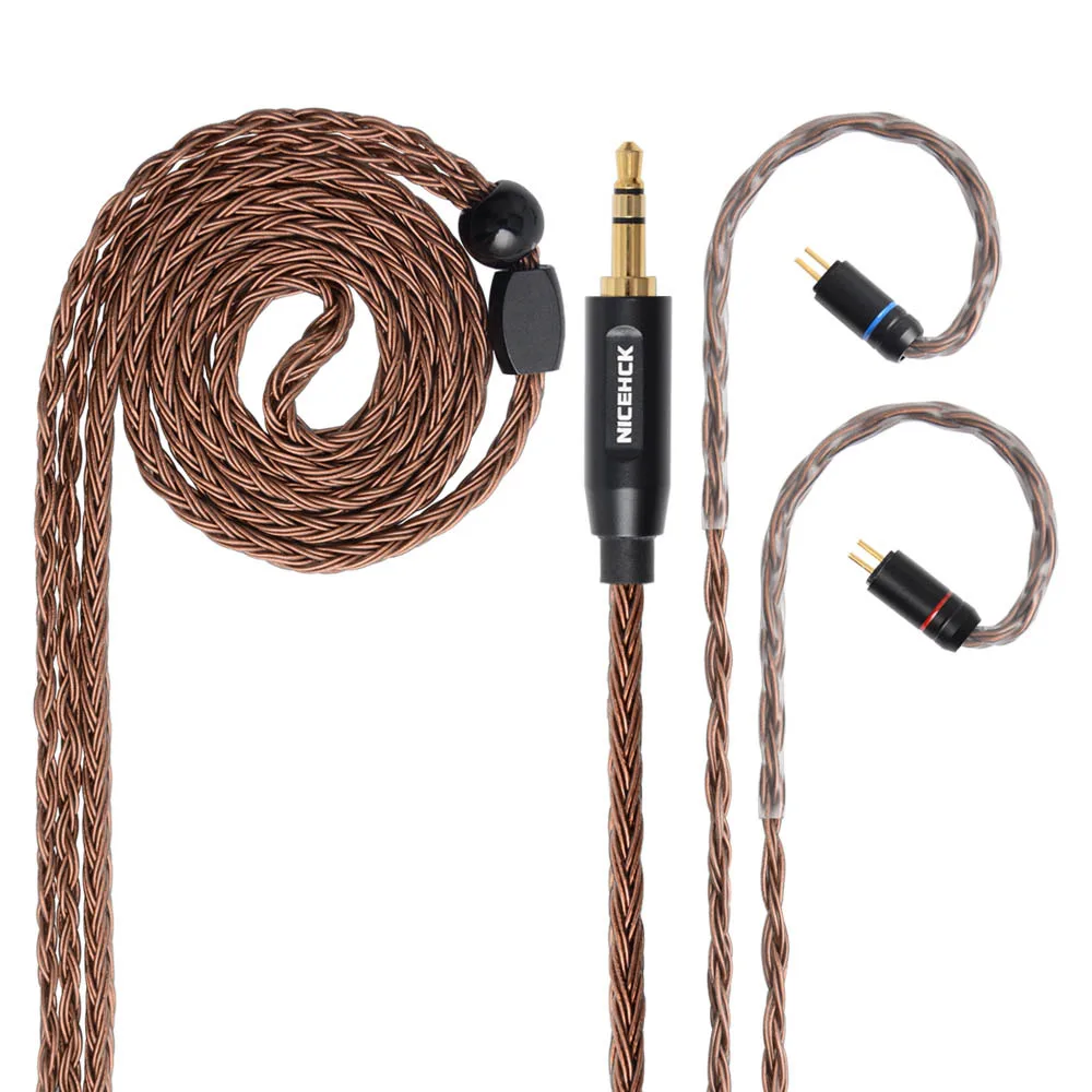 3.5mm plug with 2Pin NICEHCK 16 сердечник высокой чистоты Медь кабель 3,5/2,5/4,4 мм MMCX/2Pin кабель для TFZ ZSX ZS10 C16 C12 V90 NICEHCK NX7 Pro/F3/M6/DB3 - Цвет: 3.5mm plug with 2Pin