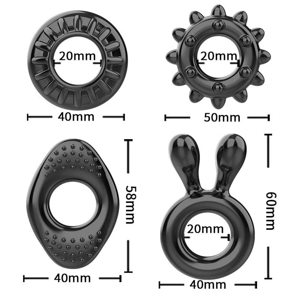 4 шт. мягкое гибкое Силиконовое кольцо для пениса секс-игрушки мужчин и взрослых