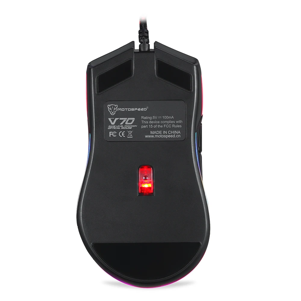 

MOTOSPEED V70 USB Wired Mouse Mice Gaming Mouse RGB Backlight 12000 DPI Computer Mouse Gamer Optical for PUBG PK V40 7 Buttons