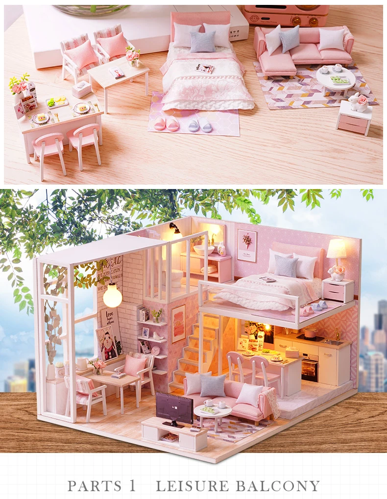 Cutebee кукольный дом мебель миниатюрный кукольный домик DIY миниатюрный дом комната коробка театр игрушки для детей наклейки DIY кукольный домик E