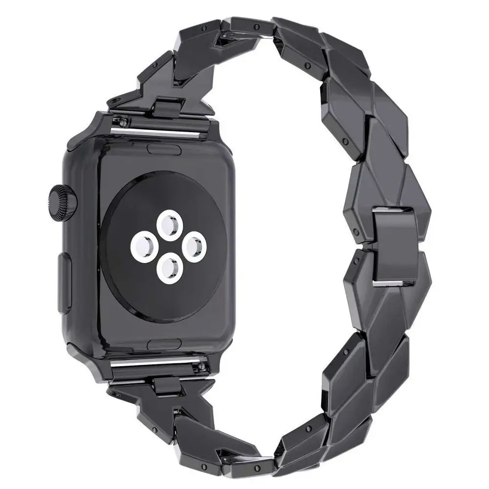 Черный Black rose золото Нержавеющая сталь ремешок для наручных часов Apple Watch серии 1/2/3, 42 мм, 38 мм, версия браслет ремешок для наручных часов iwatch серии 5 4 40 мм 44 мм - Цвет ремешка: Черный