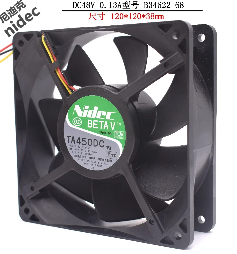 Nidec TA450DC B34622 68 Сервер охлаждающий вентилятор постоянного тока 48В 0.13A 120x120x38 мм