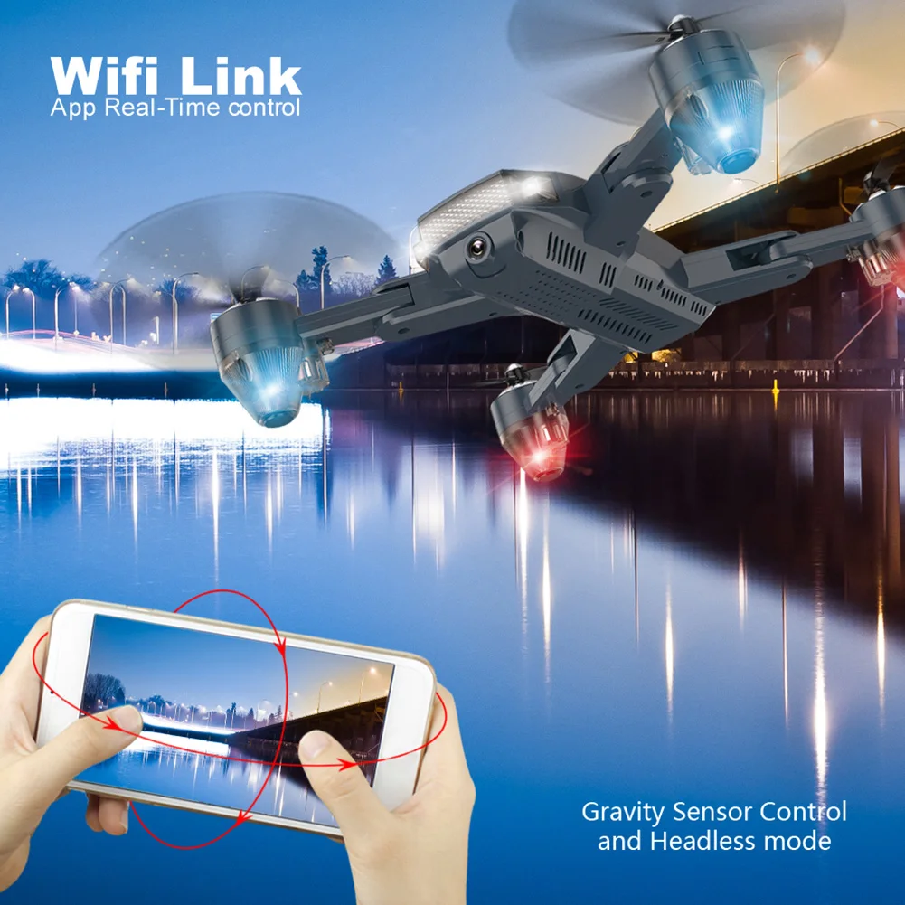 480P 720P Helicopter FPV Camera RC Drone Foldable Quadcopter WIFI Auto Return Trajectory Flying Chargeable Gravity Sense | Электроника