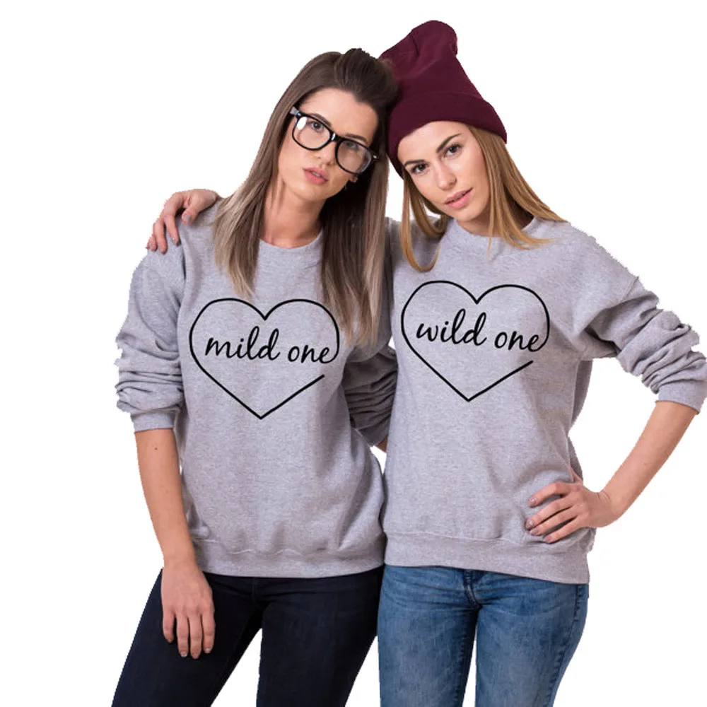 Женский свитер с длинным рукавом мягкий надписью Wild One BFF одинаковый пуловер для