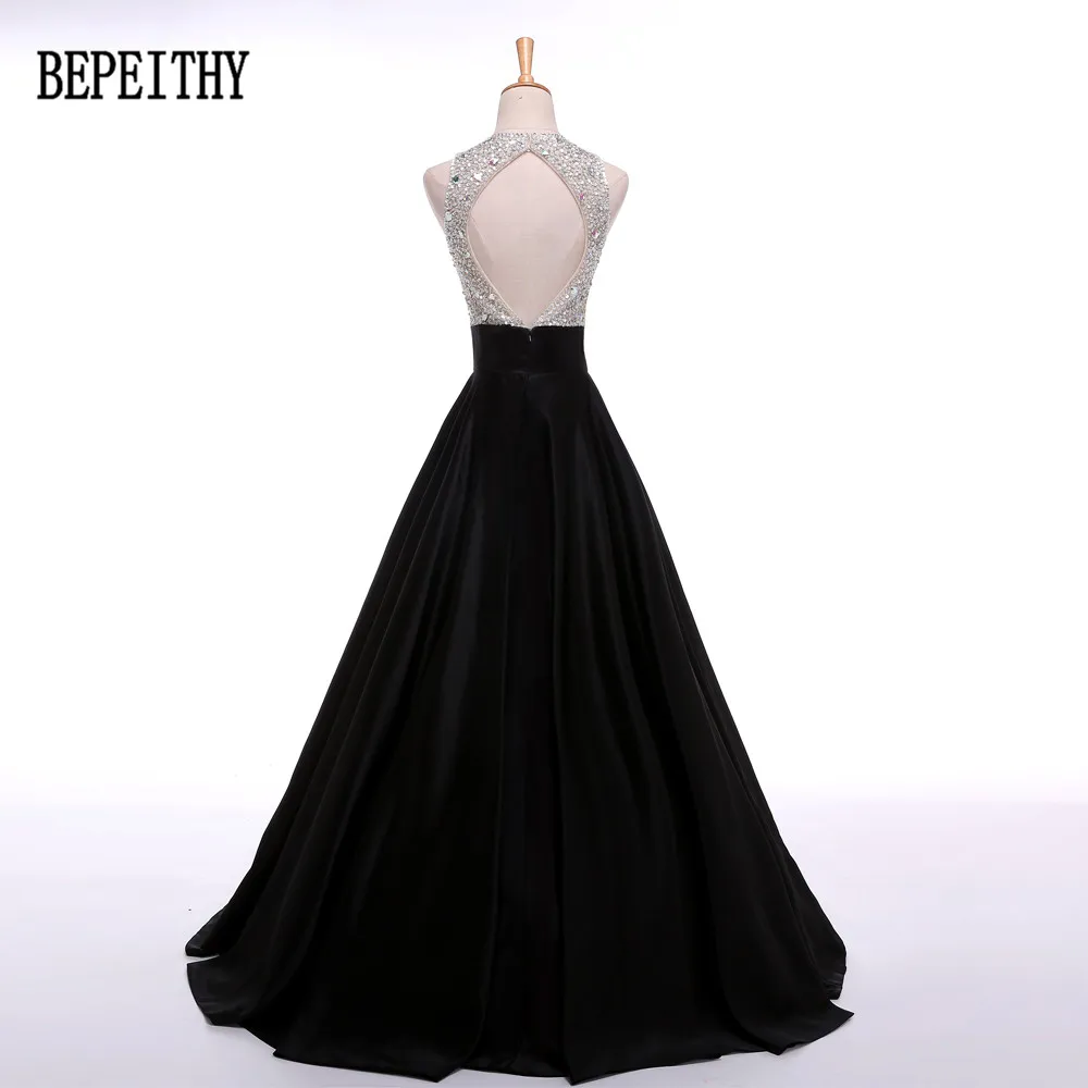 BEPEITHY настоящая фотография дизайн vestido de festa Сексуальная Замочная скважина линия бусины Длинные платья для выпускного бала Вечерние платья