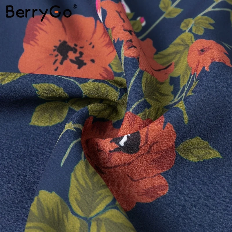 BerryGo сексуальные женские платья Асимметричные Длинные Платья с цветочным принтом размера плюс v-образный вырез летнее элегантное праздничное платье