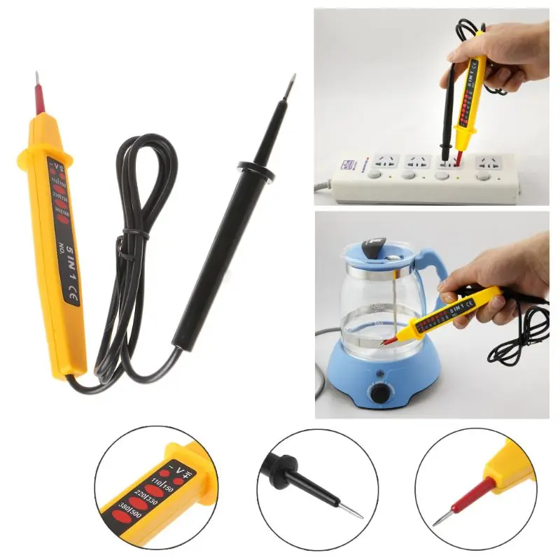 

5 In 1 Tester Voltage AC DC 0-500V Auto Electrical Pen Detector Test Pencil