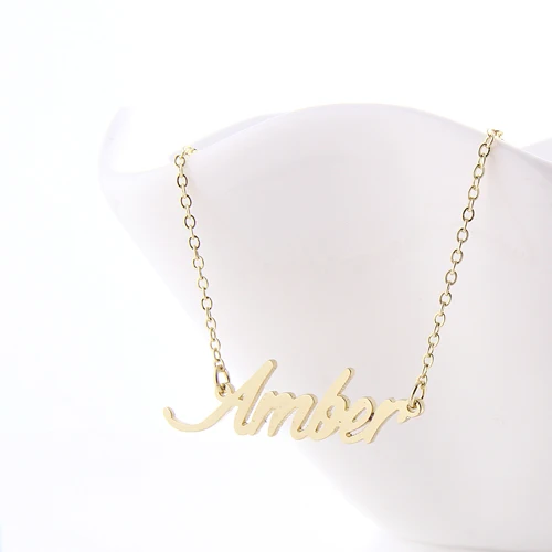 Женское Ожерелье с надписью AOLOSHOW золотое ожерелье буквами из нержавеющей стали