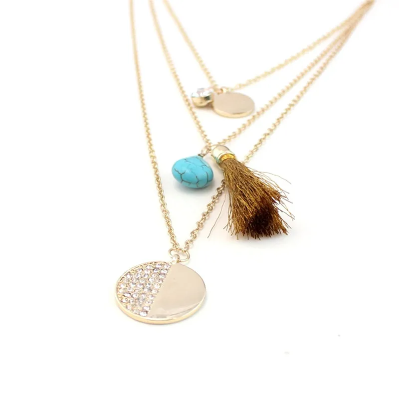 Модное ожерелье с тремя слоями капель воды 2015 бесплатная доставка|necklace layer|three layer