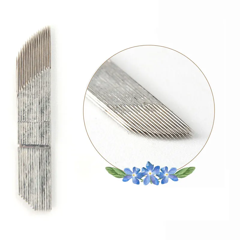 Три ряда игл для микроблейдинга губ Перманентный макияж лезвие татуажа бровей 3D