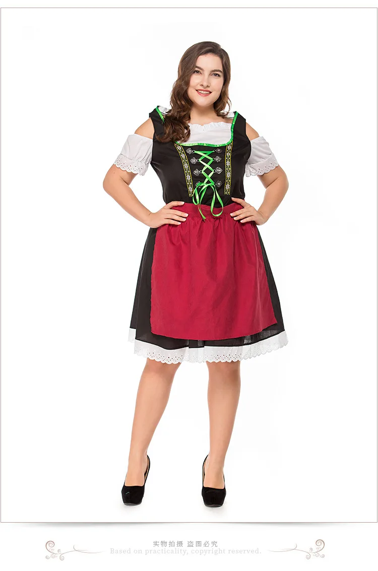

2018 New Oktoberfest Fancy Dress German Beer Bavarian beer maid costume Fraulein Dirndl Oktoberfest Halloweeen Outfit Bavarian