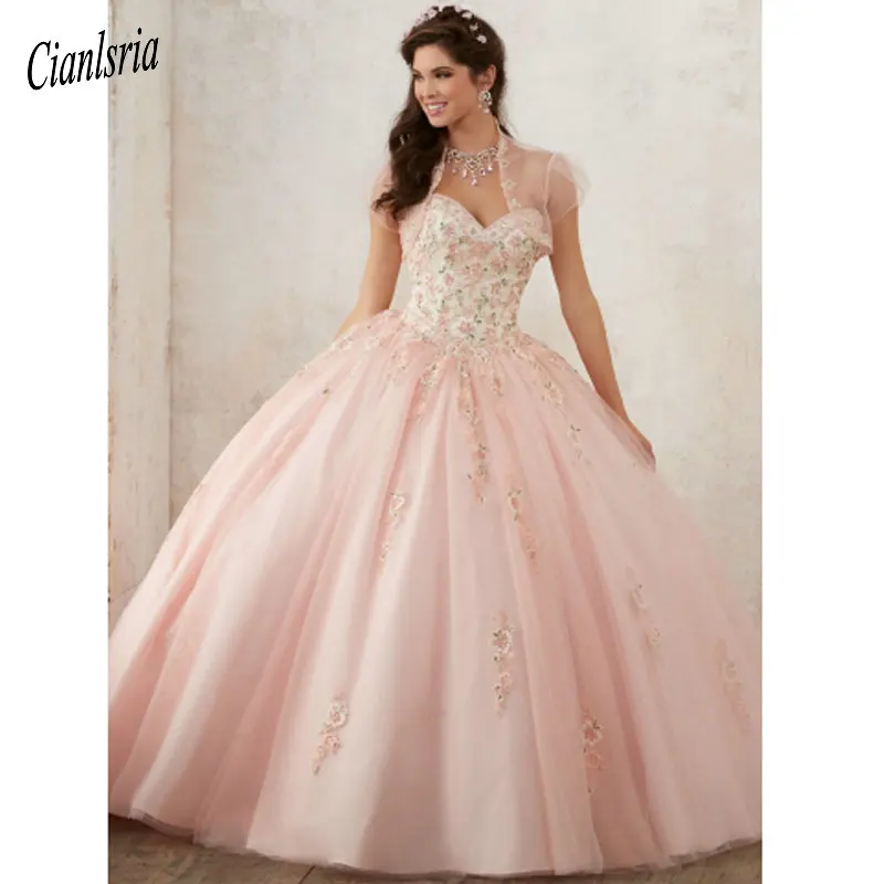 Вышивка красное платье Quinceanera бисером Кристальный Тюль платья 15 лет и фуршетов великолепные и вырезом сердечком, Vestidos De 15 Anos