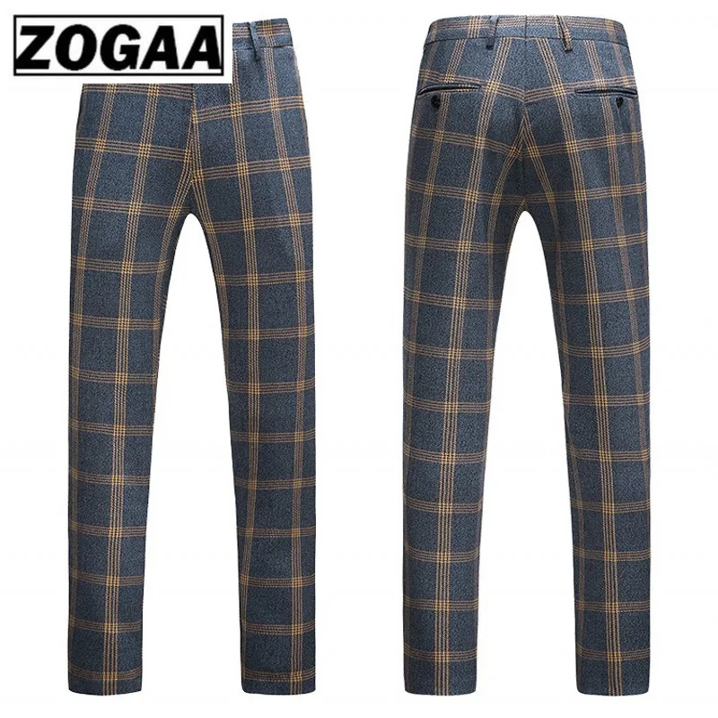 Модный клетчатый мужской костюм с отворотом смокинги для жениха на свадьбу из 3