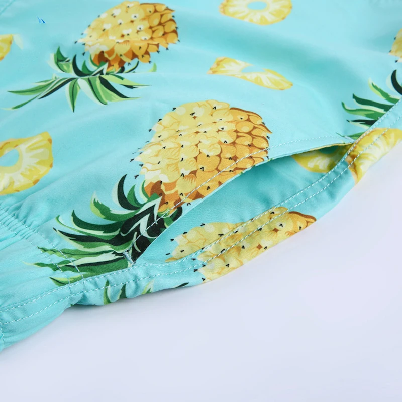 Быстросохнущие пляжные шорты с 3D принтом ананаса для мужчин плавки плавания